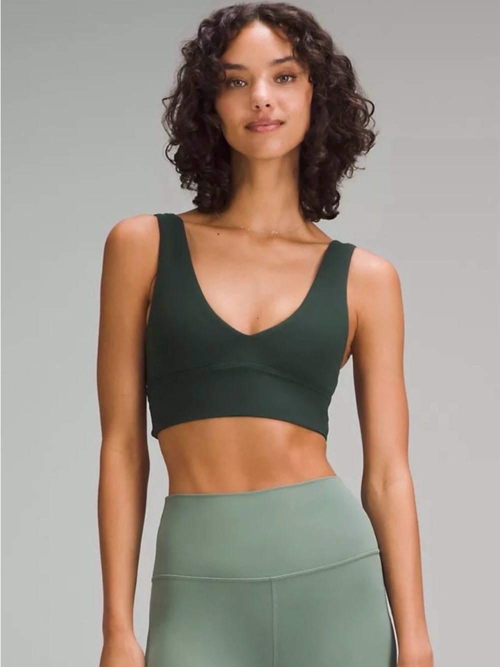 lululemon athletica Align Deep Green V-Neck Seamless Sports Bra